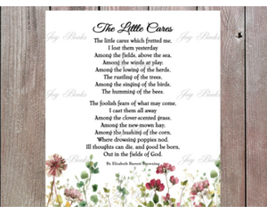 The Little Cares Poetry Watercolor Field Clover By E B Browning 8x10 Poetry Instant Wall Art Digital Download Printable DIY Vintage Verses